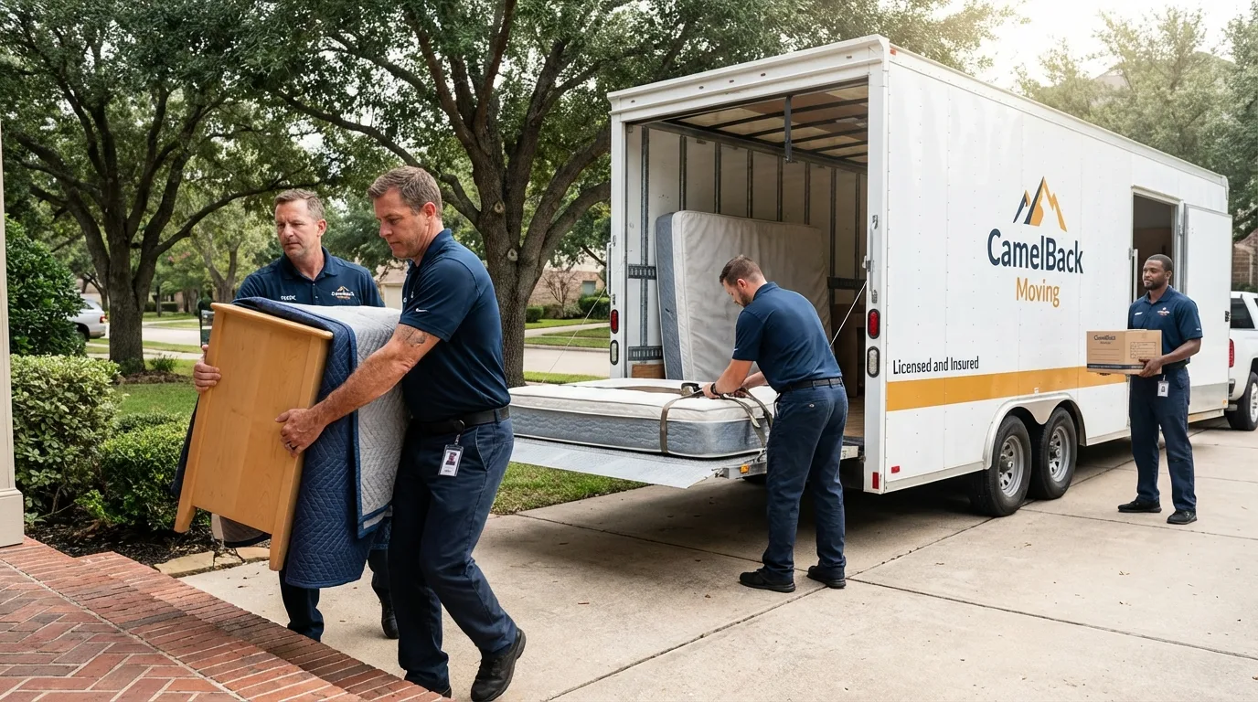 Crew loading residential truck for cross-state move from Fountain Green, UT