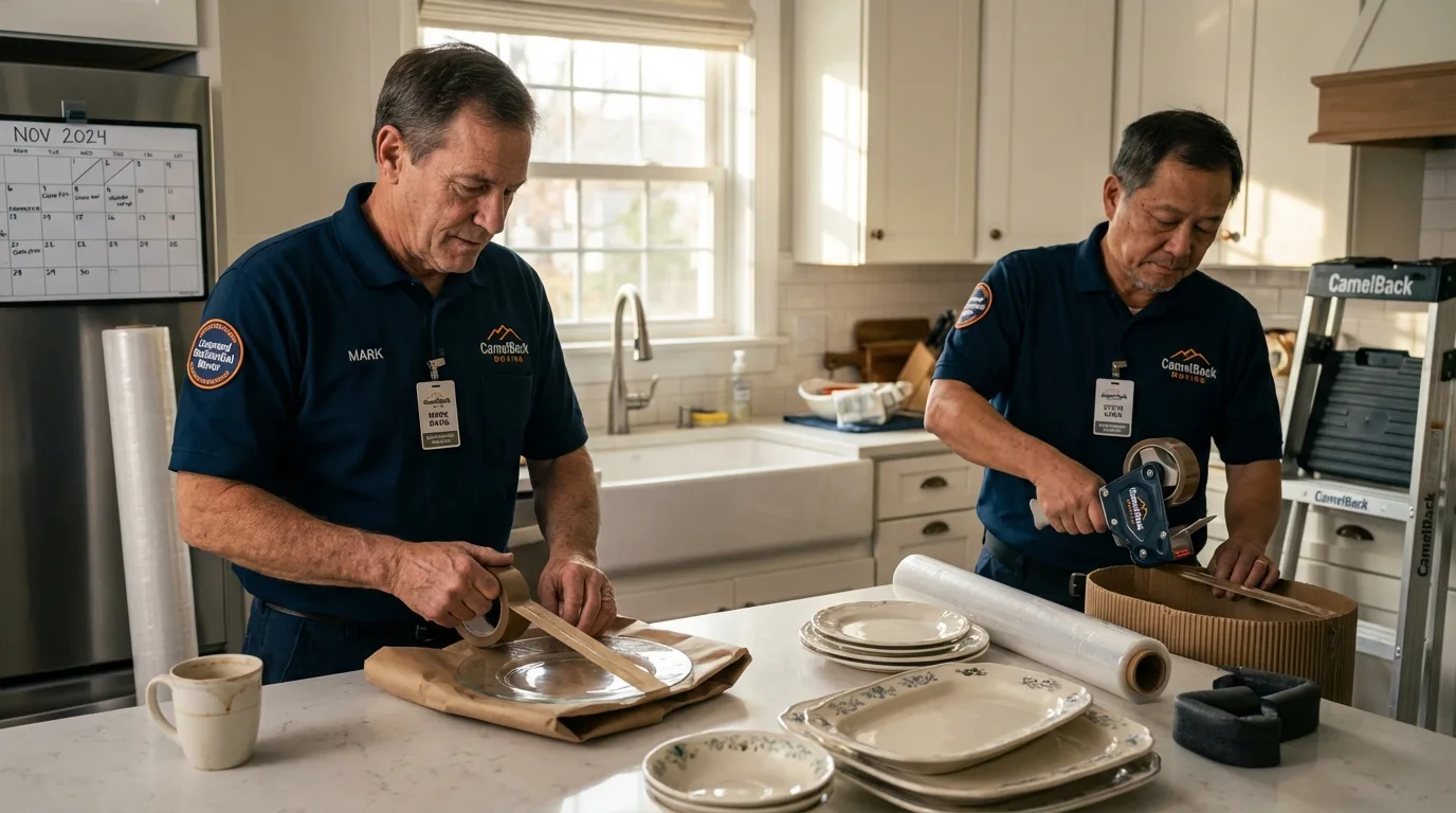 Professional crew packing kitchen dishware in Fountain Green, UT